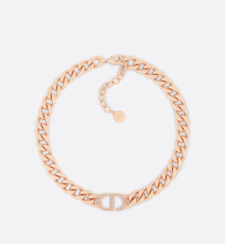 30 Montaigne Necklace • Pink-Finish Metal and Pink Crystals