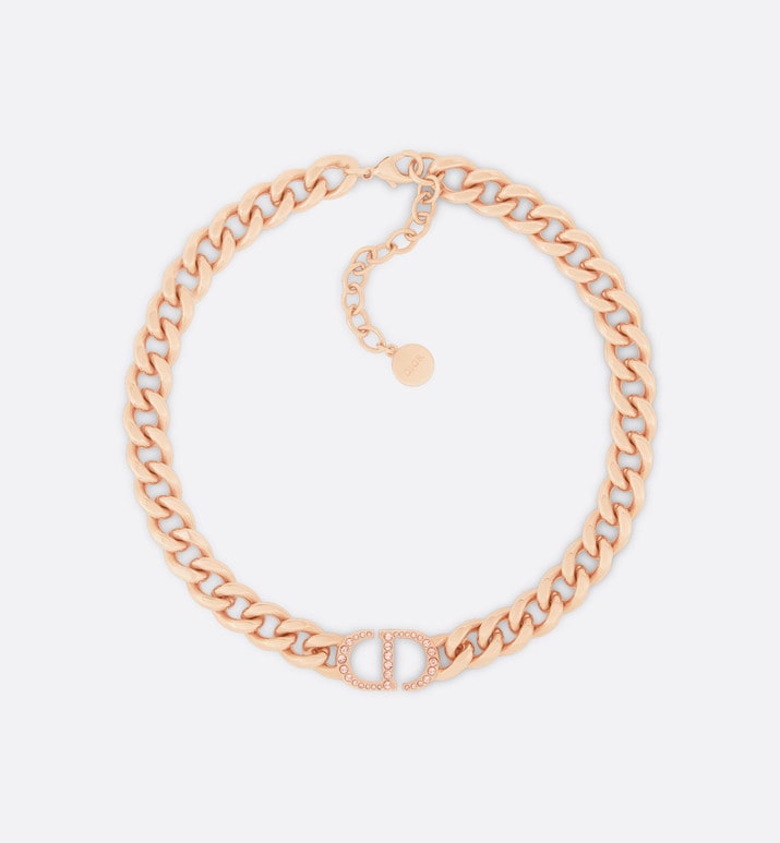 30 Montaigne Necklace • Pink-Finish Metal and Pink Crystals