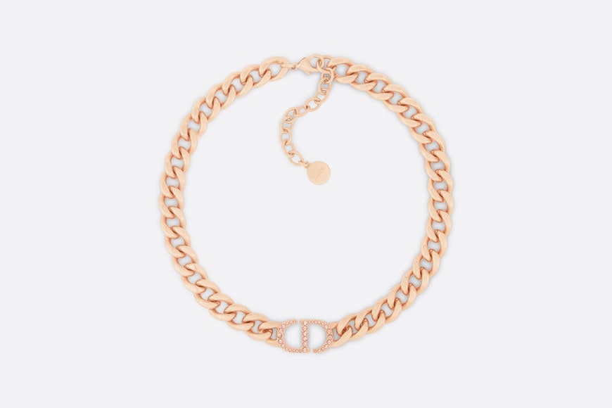 30 Montaigne Necklace • Pink-Finish Metal and Pink Crystals