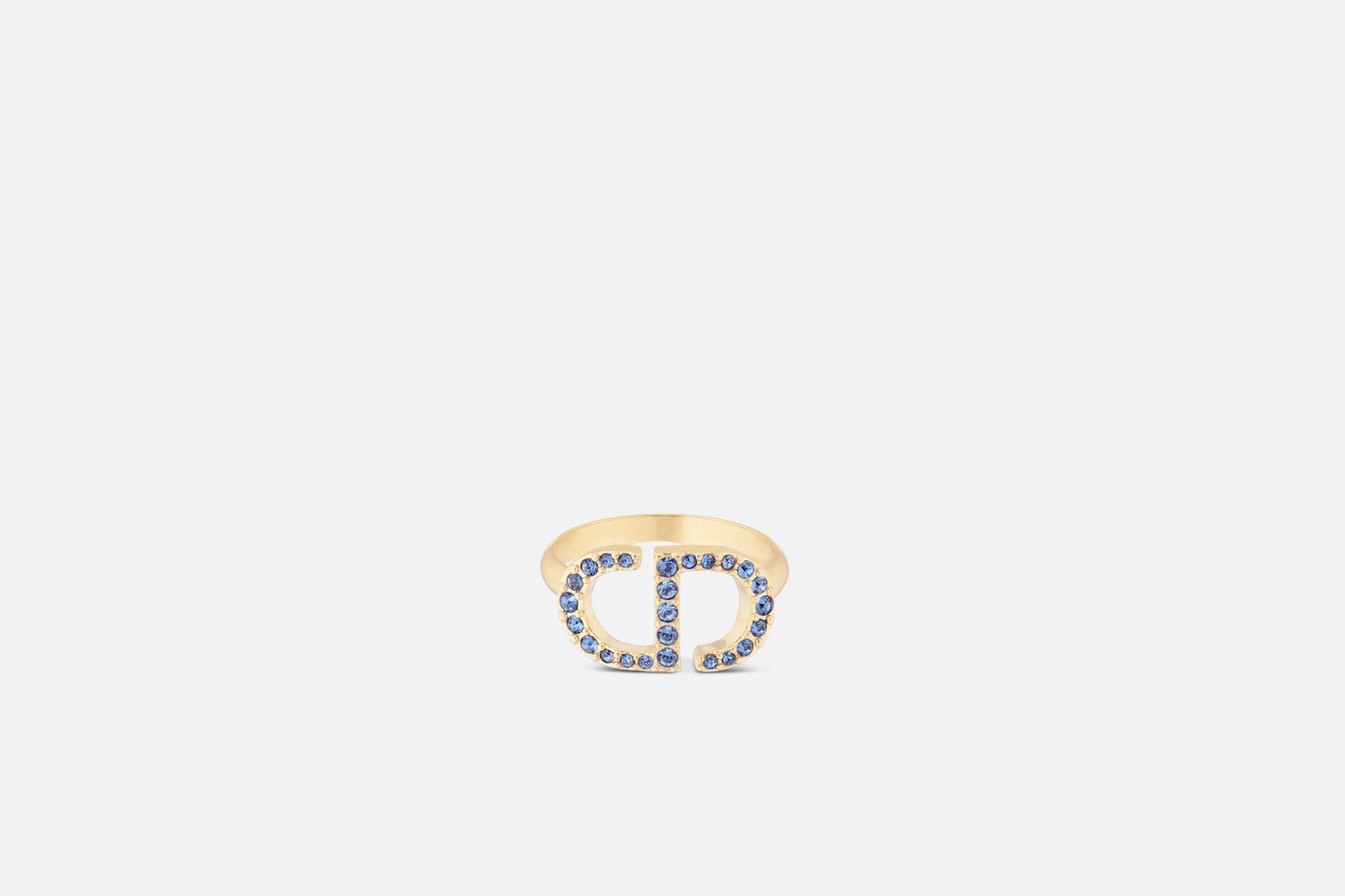 Petit CD Ring • Gold-Finish Metal and Blue Crystals