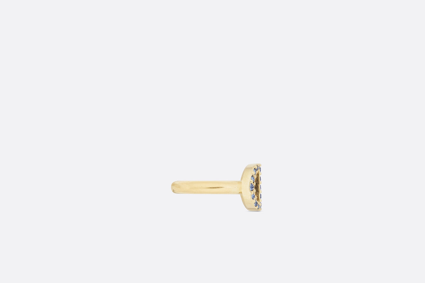 Petit CD Ring • Gold-Finish Metal and Blue Crystals