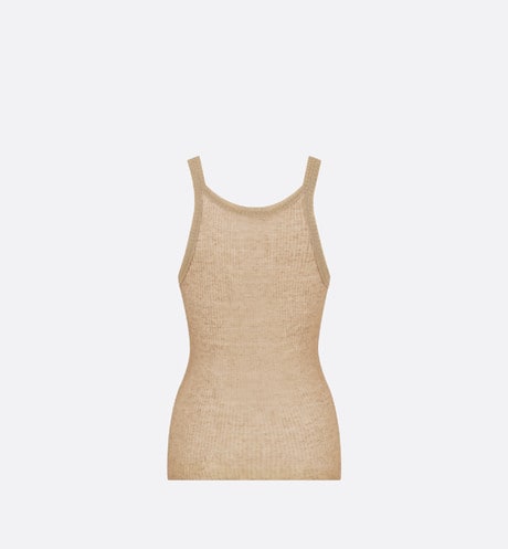 Tank Top • Beige Technical Linen Ribbed Knit