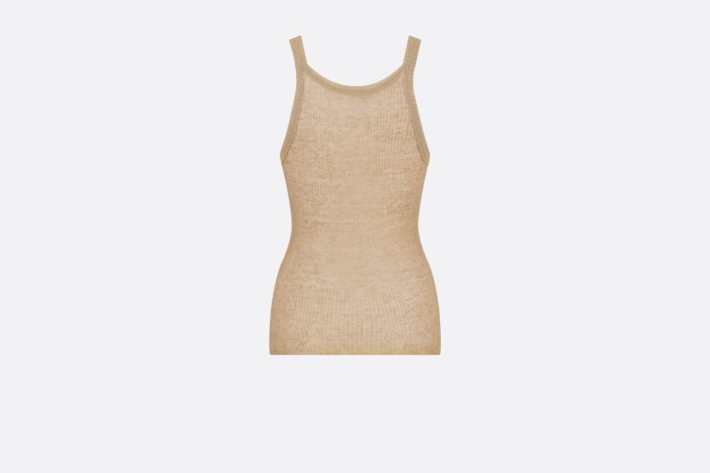 Tank Top • Beige Technical Linen Ribbed Knit