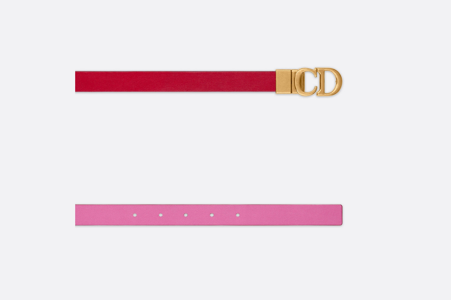 Reversible Saddle Belt • Amaryllis Red and Passion Pink Smooth Calfskin, 20 MM