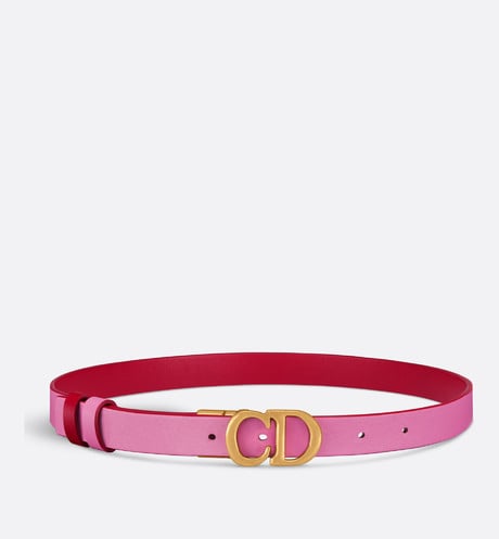 Reversible Saddle Belt • Amaryllis Red and Passion Pink Smooth Calfskin, 20 MM
