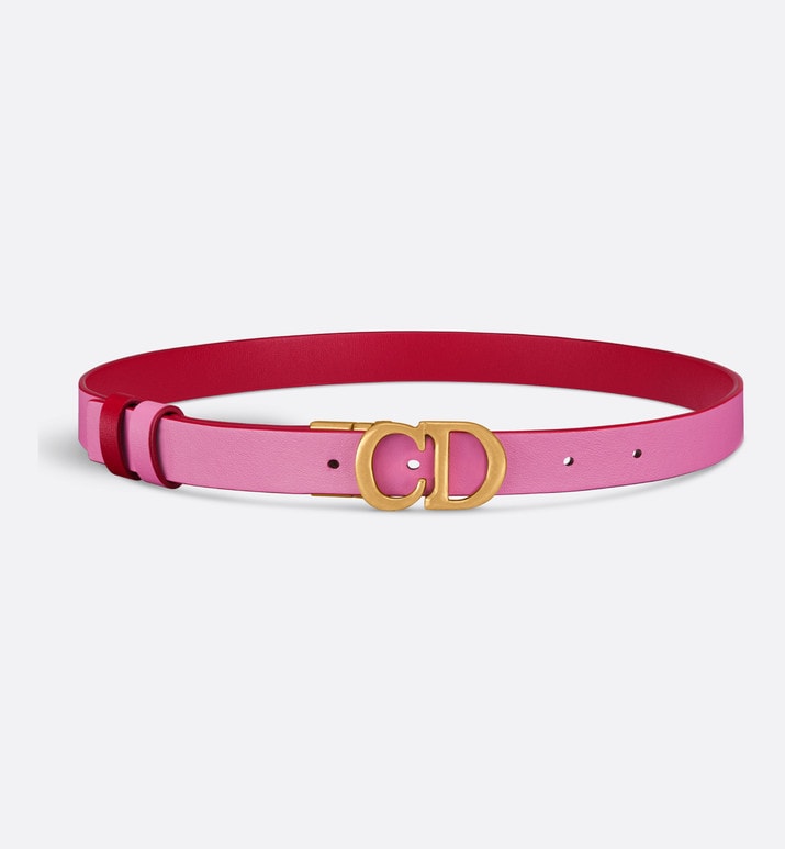 Reversible Saddle Belt • Amaryllis Red and Passion Pink Smooth Calfskin, 20 MM