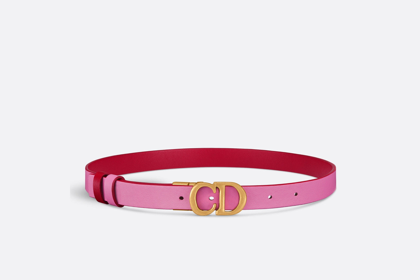 Reversible Saddle Belt • Amaryllis Red and Passion Pink Smooth Calfskin, 20 MM