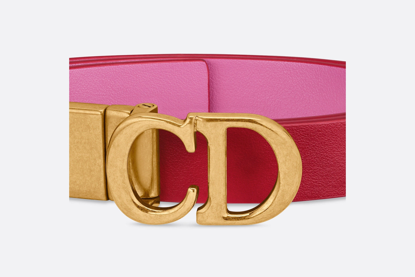 Reversible Saddle Belt • Amaryllis Red and Passion Pink Smooth Calfskin, 20 MM