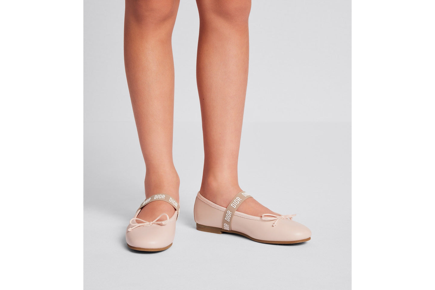 Kid's Ballet Flat • Pale Pink Calfskin