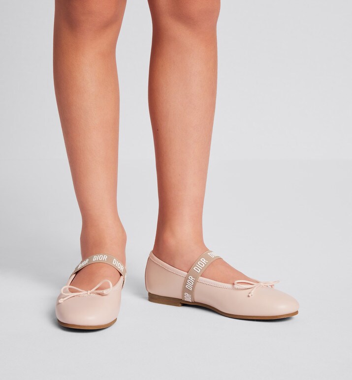 Kid's Ballet Flat • Pale Pink Calfskin