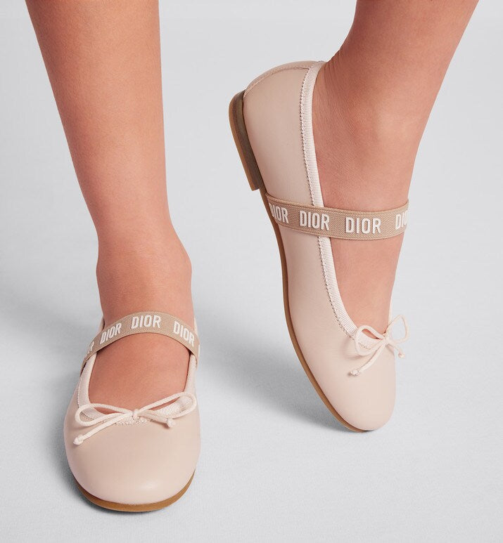 Kid's Ballet Flat • Pale Pink Calfskin
