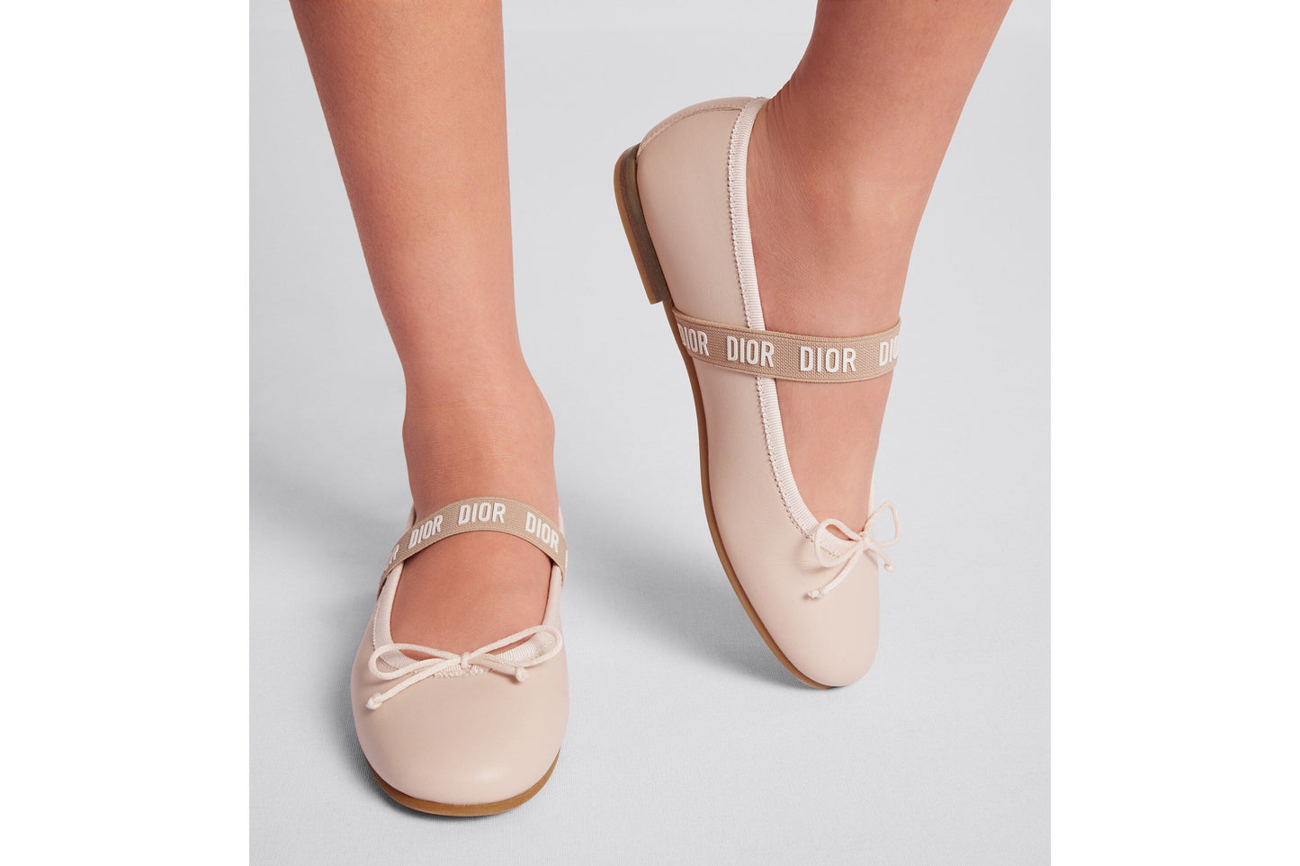 Kid's Ballet Flat • Pale Pink Calfskin
