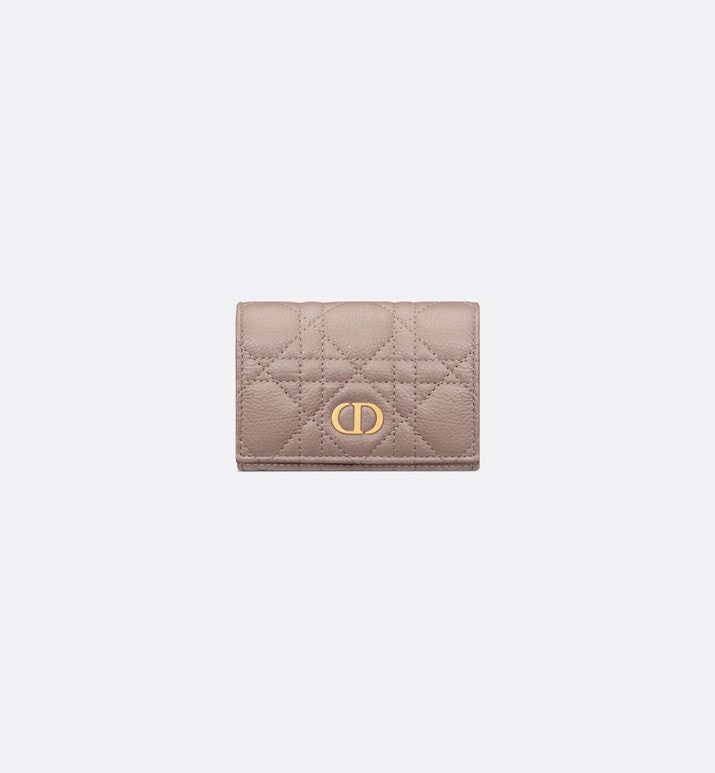 Dior Caro XS Wallet • Warm Taupe Supple Cannage Calfskin