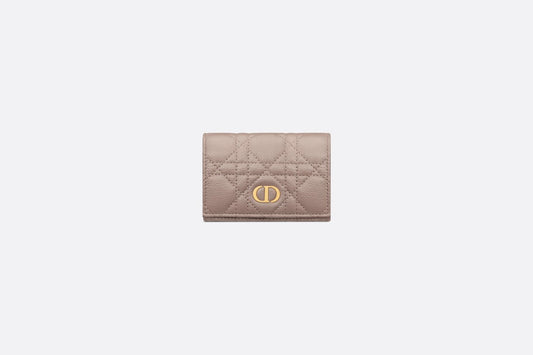 Dior Caro XS Wallet • Warm Taupe Supple Cannage Calfskin