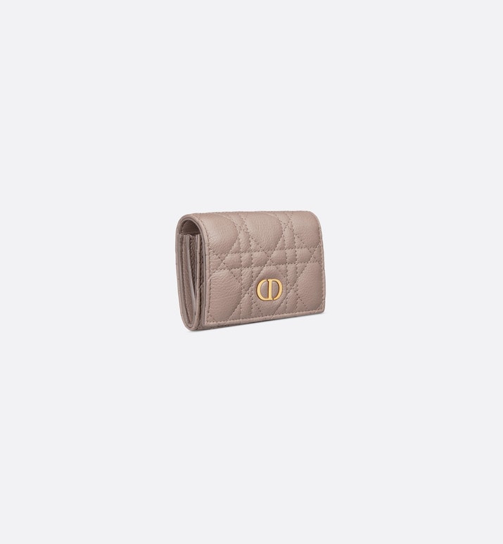 Dior Caro XS Wallet • Warm Taupe Supple Cannage Calfskin