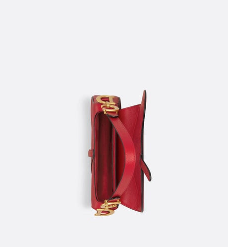 Saddle Bag with Strap • Amaryllis Red Grained Calfskin