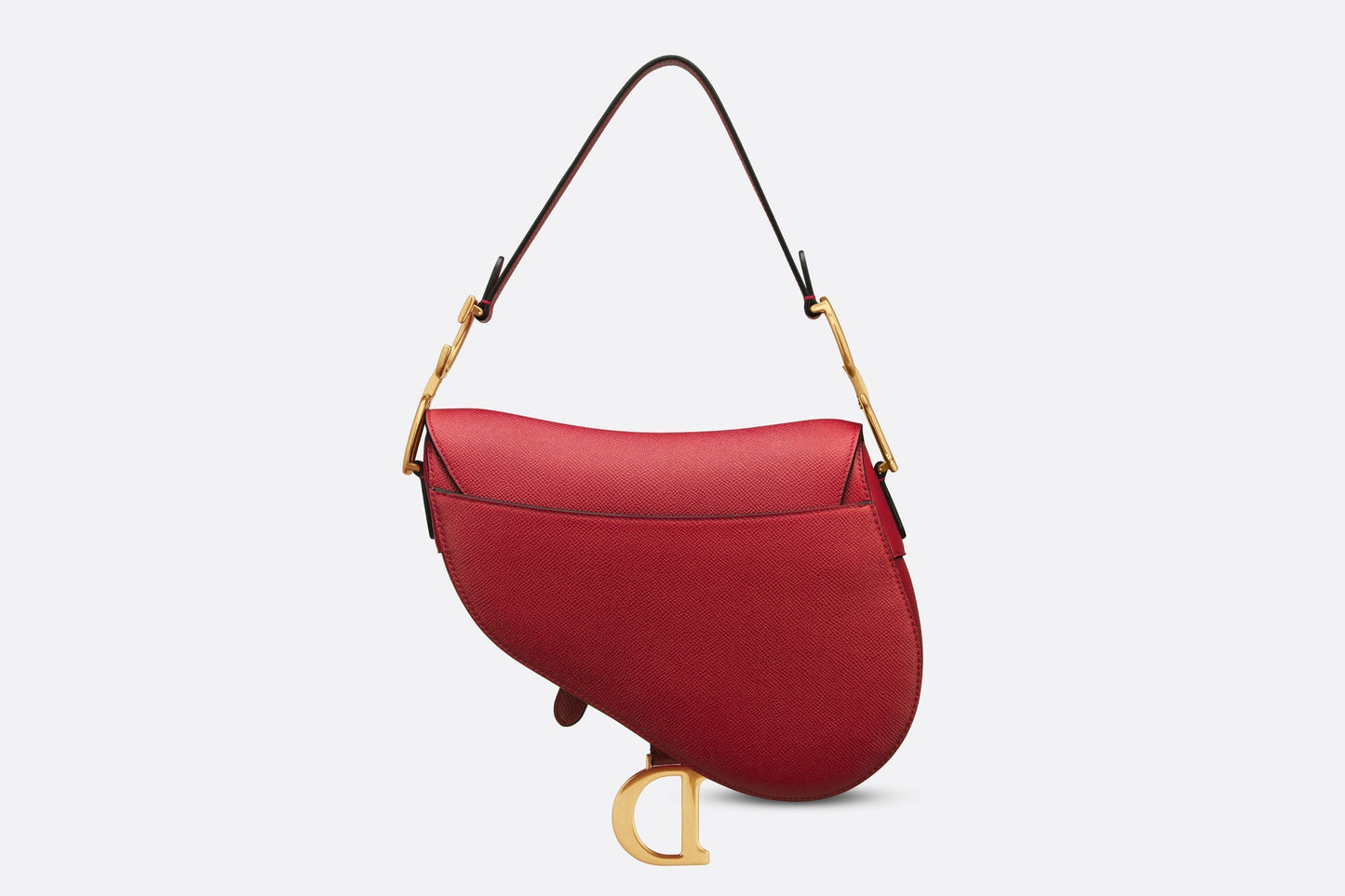 Saddle Bag with Strap • Amaryllis Red Grained Calfskin