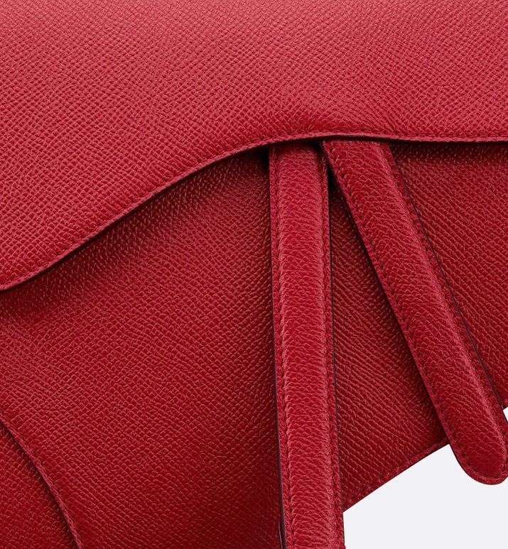 Saddle Bag with Strap • Amaryllis Red Grained Calfskin