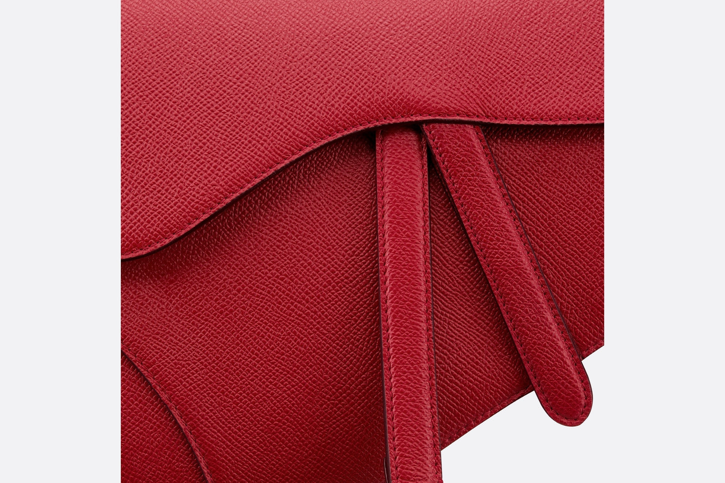 Saddle Bag with Strap • Amaryllis Red Grained Calfskin