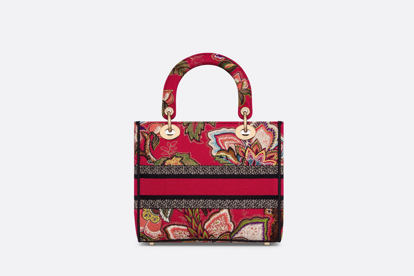 Medium Lady D-Lite Bag • Red Multicolor Albero della Vita Embroidery