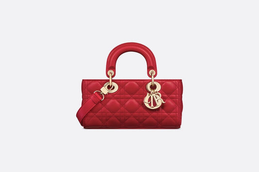 Small Lady D-Joy Bag • Amaryllis Red Cannage Lambskin