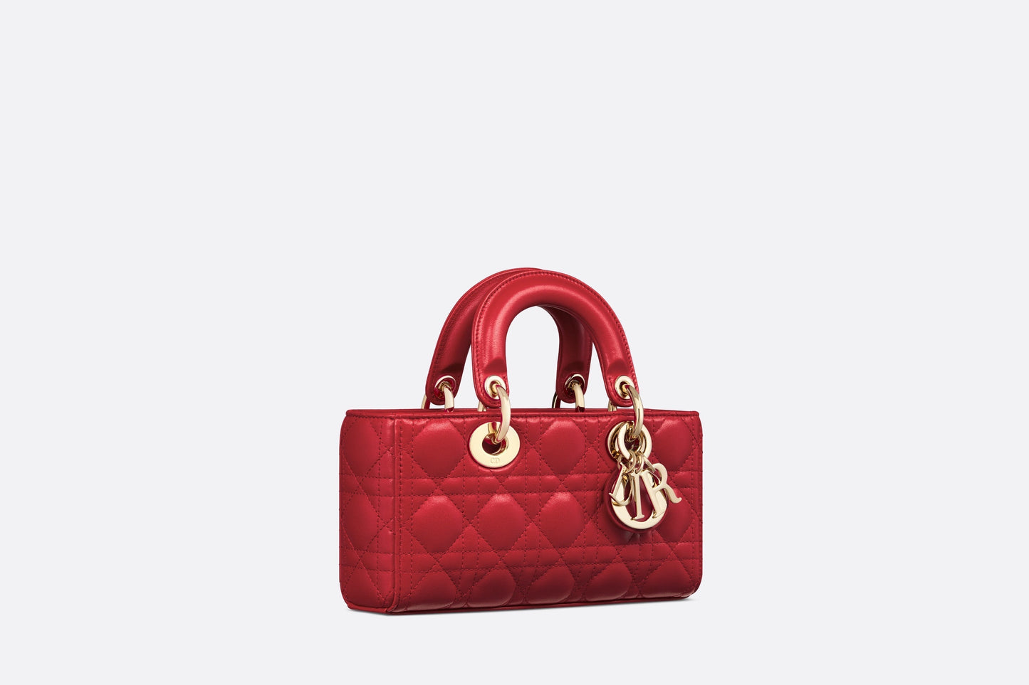 Small Lady D-Joy Bag • Amaryllis Red Cannage Lambskin