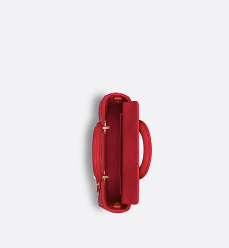 Small Lady D-Joy Bag • Amaryllis Red Cannage Lambskin
