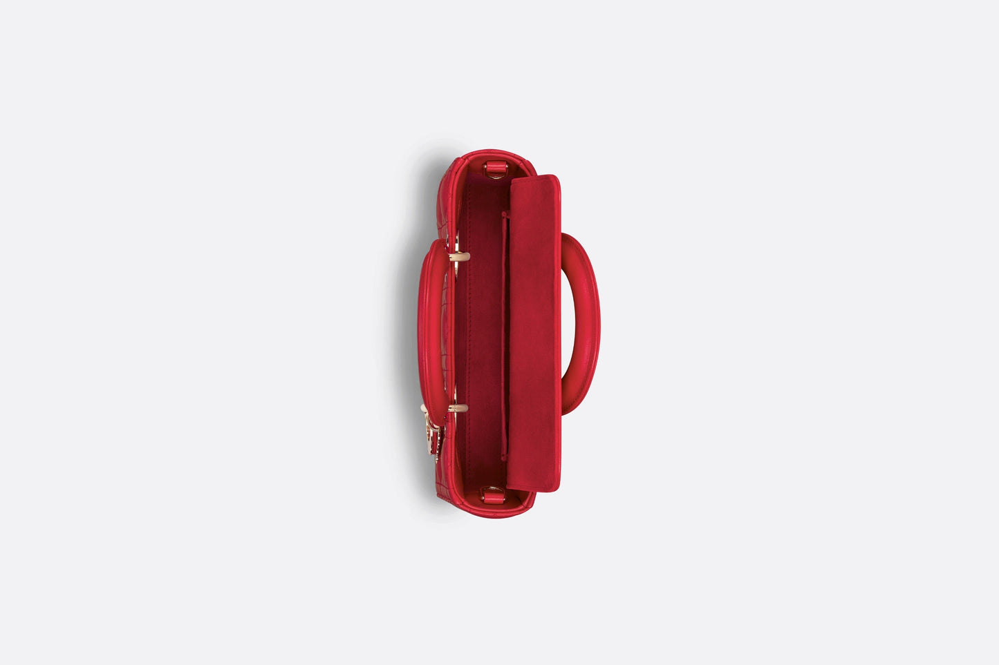 Small Lady D-Joy Bag • Amaryllis Red Cannage Lambskin