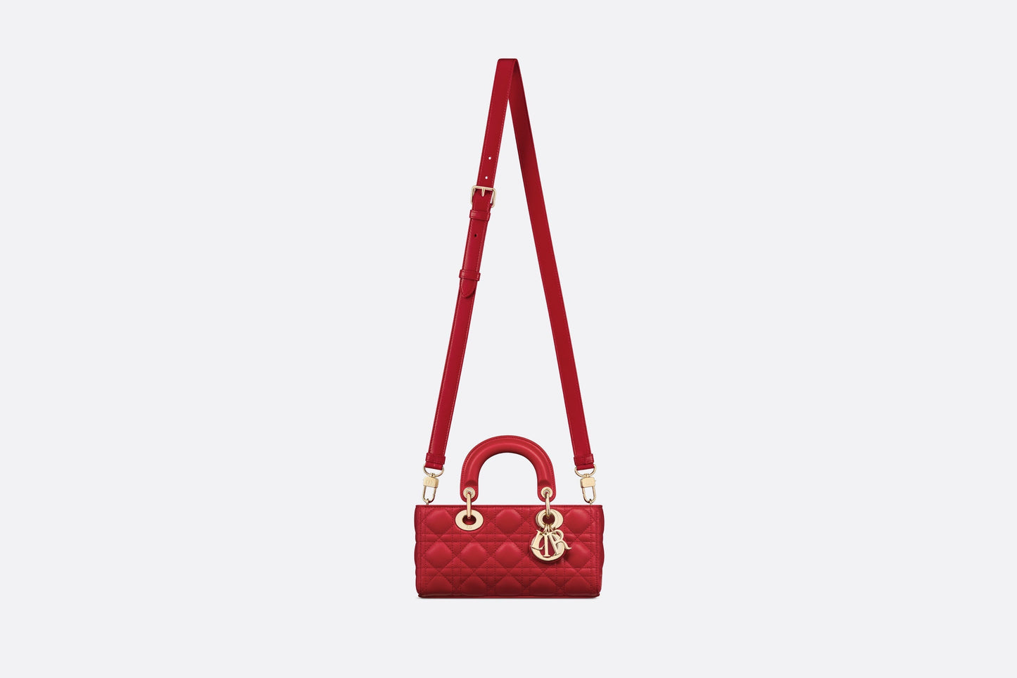 Small Lady D-Joy Bag • Amaryllis Red Cannage Lambskin