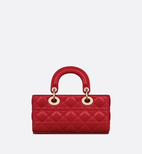 Small Lady D-Joy Bag • Amaryllis Red Cannage Lambskin