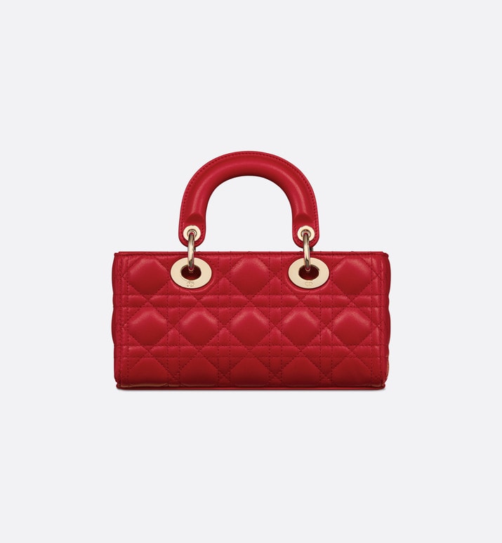 Small Lady D-Joy Bag • Amaryllis Red Cannage Lambskin