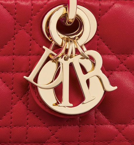 Small Lady D-Joy Bag • Amaryllis Red Cannage Lambskin