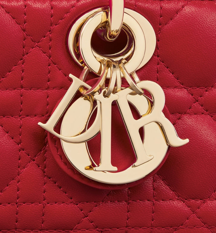 Small Lady D-Joy Bag • Amaryllis Red Cannage Lambskin