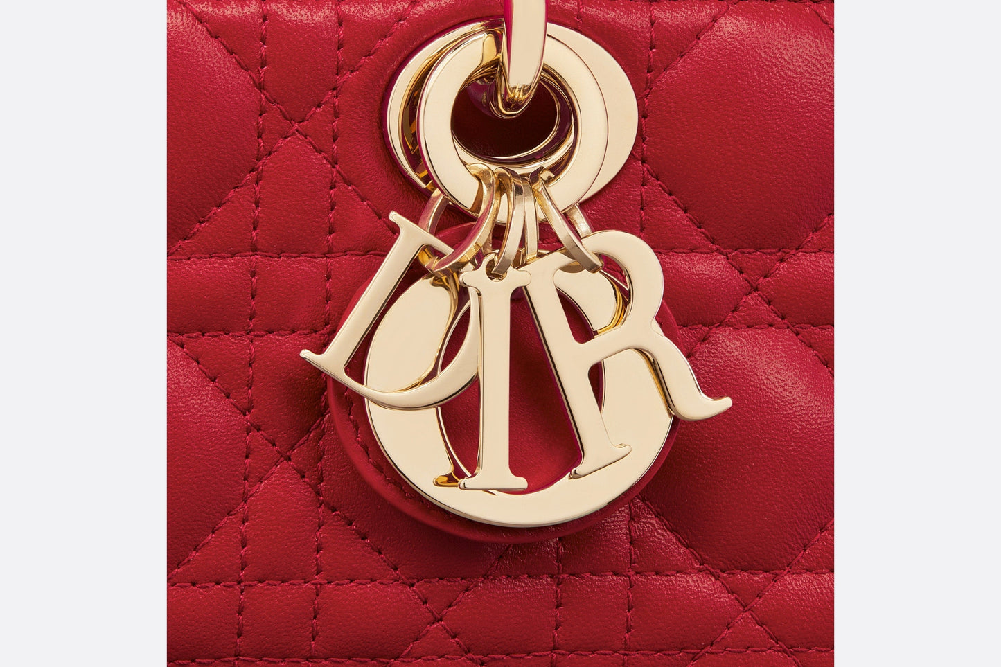 Small Lady D-Joy Bag • Amaryllis Red Cannage Lambskin