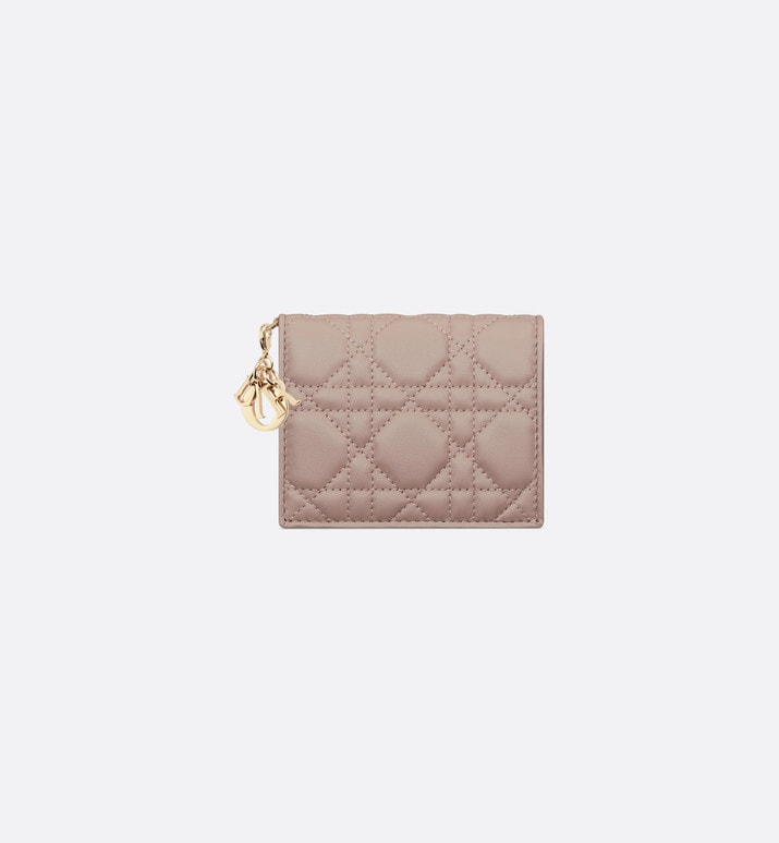 Lady Dior Mini Wallet • Warm Taupe Cannage Lambskin