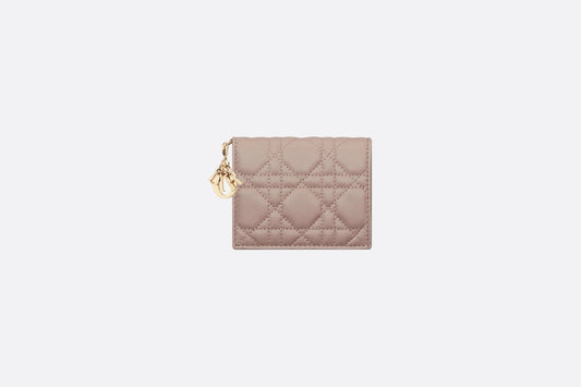 Lady Dior Mini Wallet • Warm Taupe Cannage Lambskin