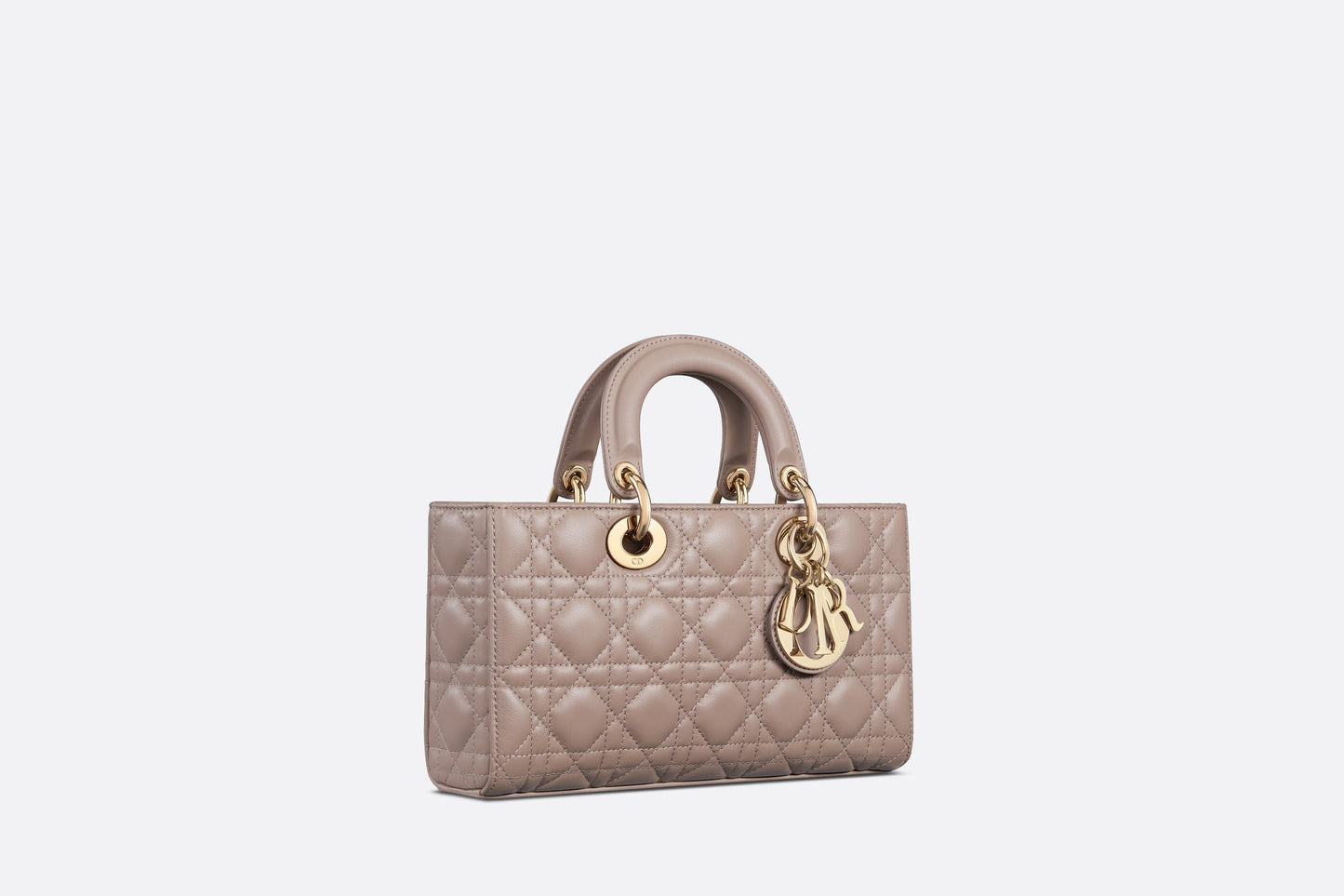 Medium Lady D-Joy Bag • Warm Taupe Cannage Lambskin