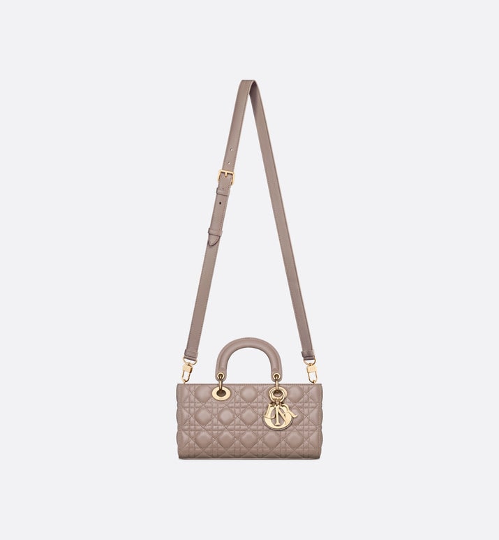 Medium Lady D-Joy Bag • Warm Taupe Cannage Lambskin
