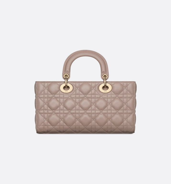 Medium Lady D-Joy Bag • Warm Taupe Cannage Lambskin