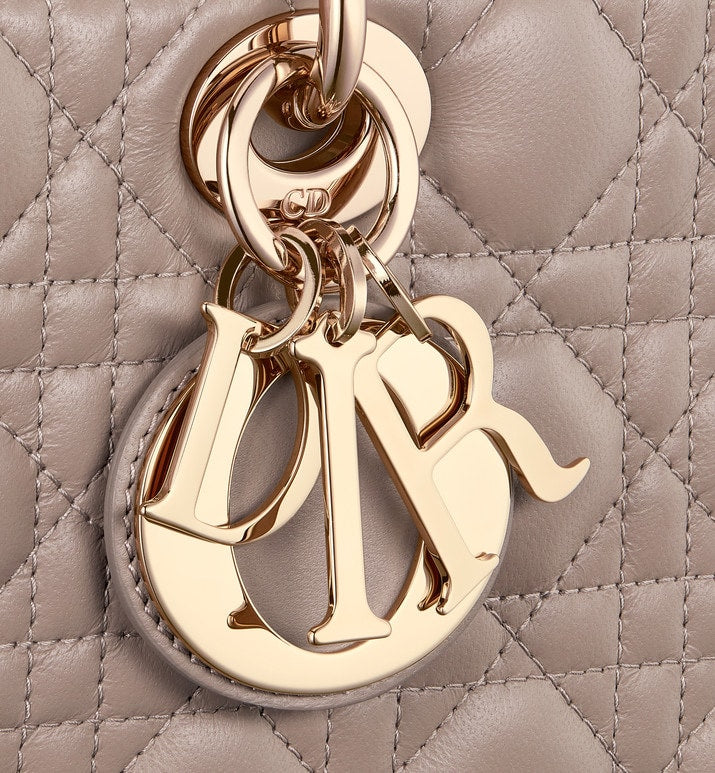 Medium Lady D-Joy Bag • Warm Taupe Cannage Lambskin