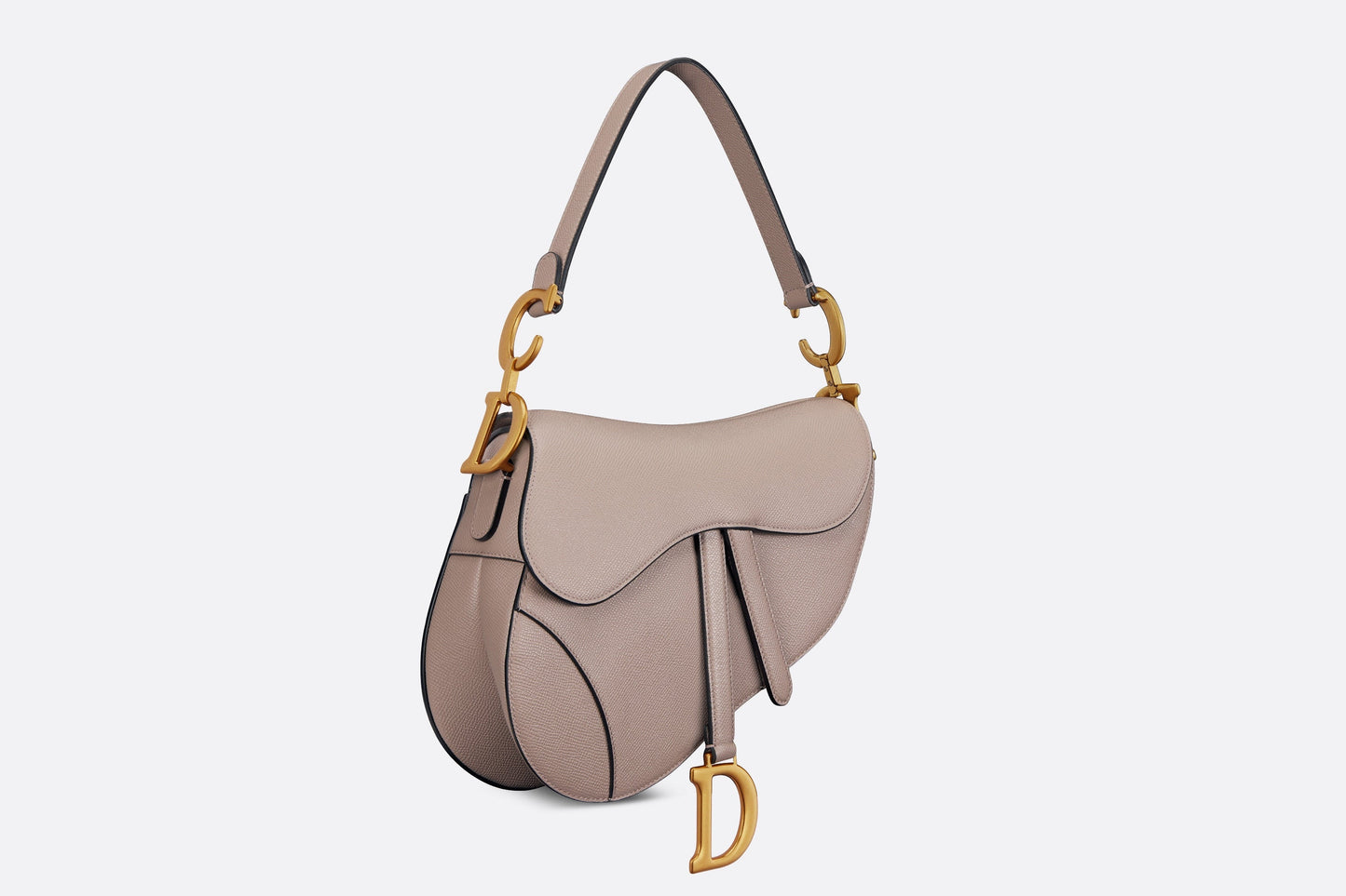 Saddle Bag with Strap • Warm Taupe Grained Calfskin