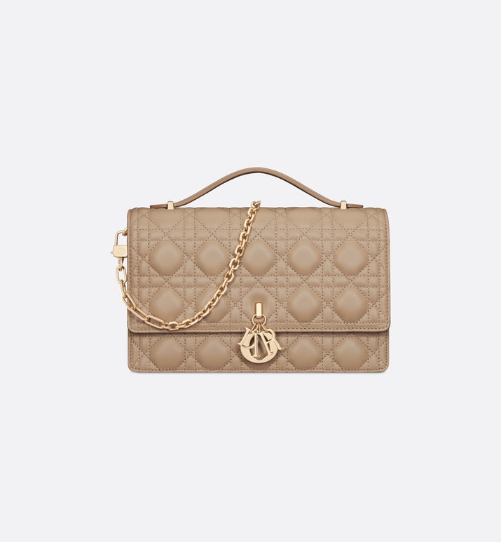 Miss Dior Top Handle Bag • Biscuit Cannage Lambskin