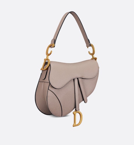 Saddle Bag with Strap • Warm Taupe Grained Calfskin