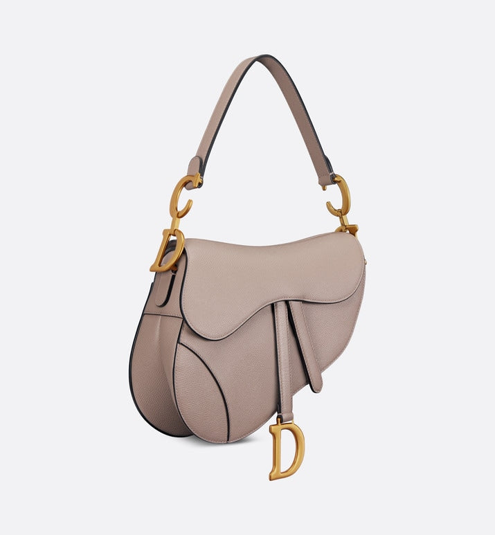 Saddle Bag with Strap • Warm Taupe Grained Calfskin