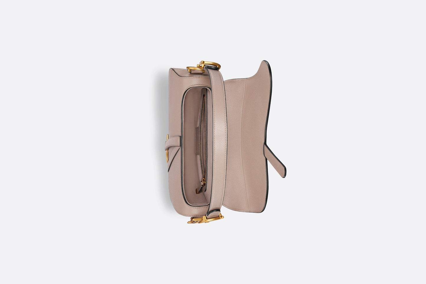 Saddle Bag with Strap • Warm Taupe Grained Calfskin