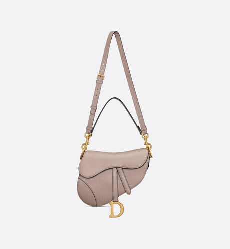 Saddle Bag with Strap • Warm Taupe Grained Calfskin