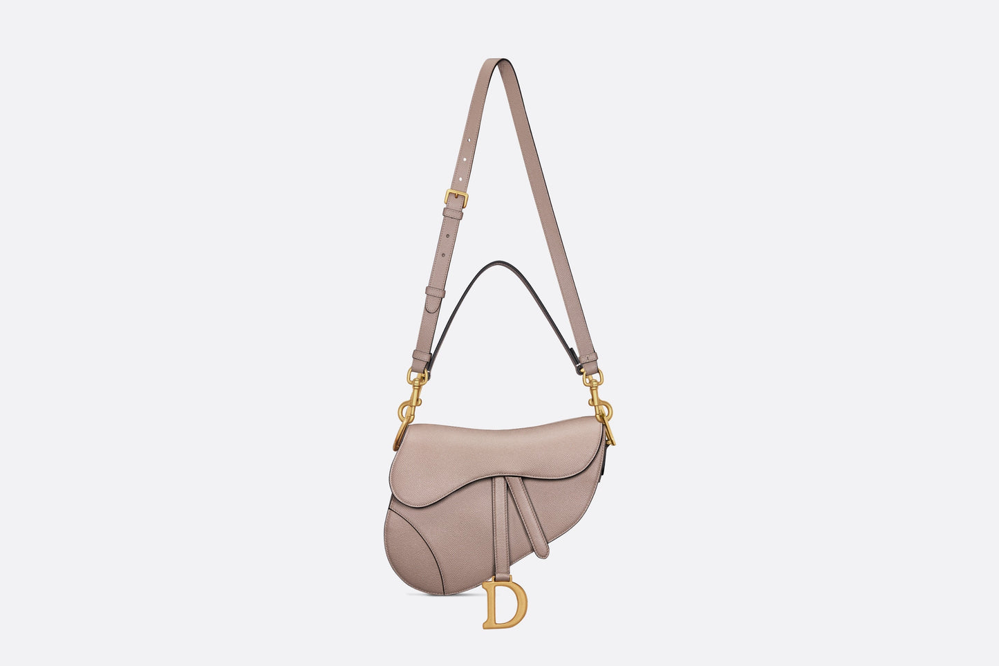 Saddle Bag with Strap • Warm Taupe Grained Calfskin