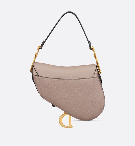 Saddle Bag with Strap • Warm Taupe Grained Calfskin
