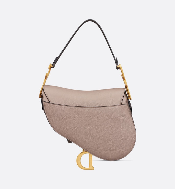 Saddle Bag with Strap • Warm Taupe Grained Calfskin
