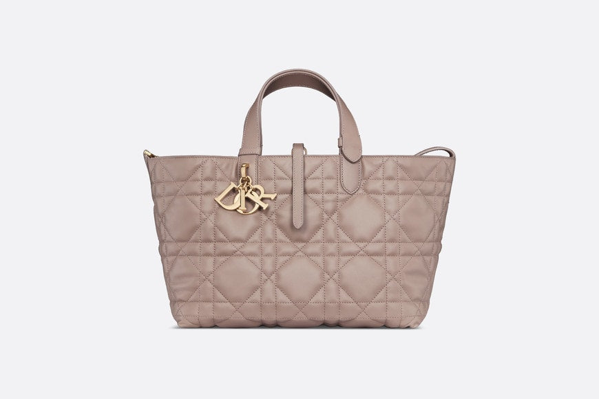 Medium Dior Toujours Bag • Warm Taupe Macrocannage Calfskin